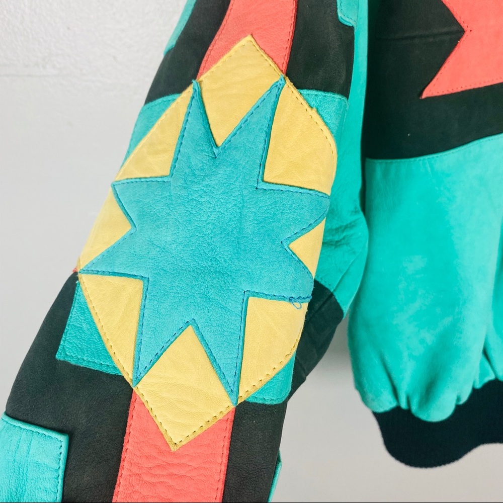 Michael Hoban vtg 90s Southwest suede Moto jacket - Picture 4 of 8